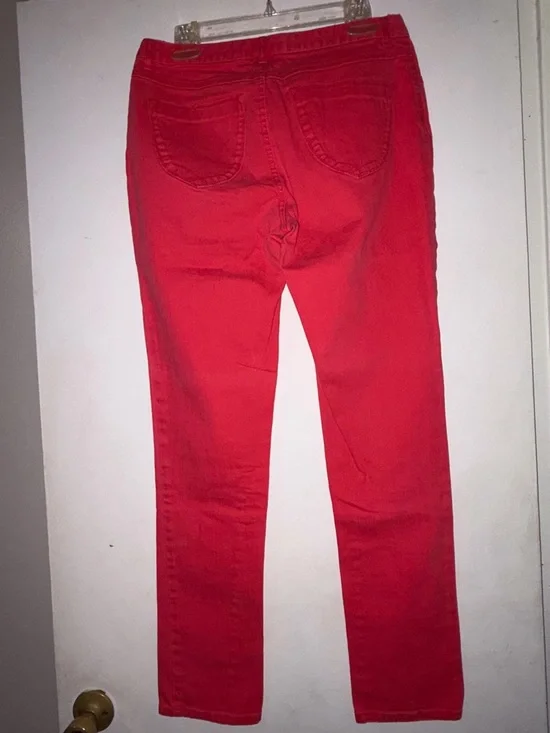 Versona Bright Red Straight Leg Women's Jeans - Picture 4 of 5
